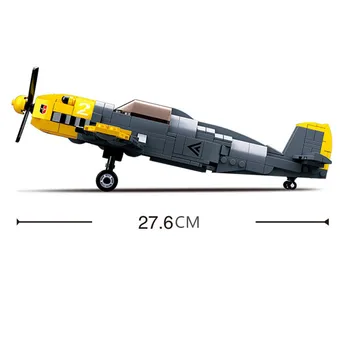 289Pcs WW2 Militāro Vācijas Armijas Gaisa Spēku BF-109 Cīnītājs Plakne Modeli, Celtniecības Bloki Brinquedos Izglītības Ķieģeļi Bērniem Rotaļlietas