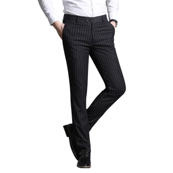 29-38 Streetwear Formālu Kleita, Bikses Vīriešu Modes Kabatas Pusē Biroja Bikses Vīriešiem Stiept Svītrainām Kāzu Elsas Biznesa Cilvēks