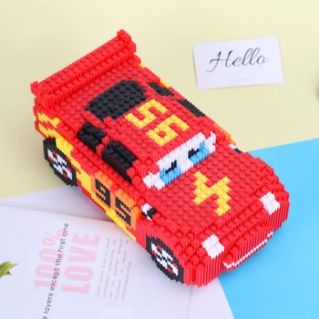 2900pcs Disney Cars Lightning McQueen Celtniecības Bloki mikro partices izglītības rotaļlietas, dāvanas bērniem