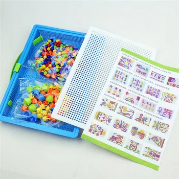 296Pieces/Komplekts Plastmasas DIY Sēņu Nagu Krelles Komplekts Puzzle Rotaļlietas Mozaīkas Valdes Izglītības Saliktu Puzles, Rotaļlietas Bērniem, Bērnu