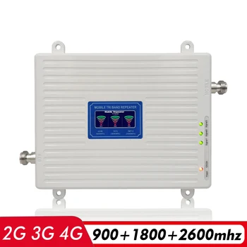 2G 3G 4G Tri Band Repeater GSM 900+DCS LTE 1800(B3)+FDD LTE 2600(B7) Mobilais Signāla Pastiprinātājs 900 1800 2600 Signāla Pastiprinātāju, Komplekts