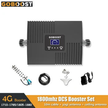 2G 4G DCS LTE 1800mhz band3 Mini LCD Displejs Šūnu Mobilo sakaru Signāla Pastiprinātājs Repeater Pastiprinātājs Tīkla Griestu+Yagi Antenu 65dB