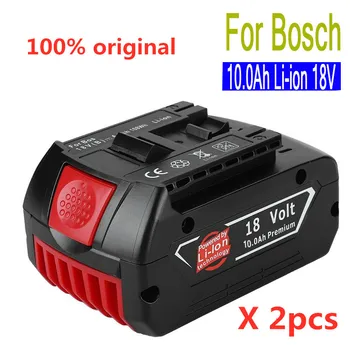 2GAB 18V10000mAh Uzlādējams Par Bosch 18V Akumulatora Backup10.0A Portatīvo Nomaiņa BAT609 Indikators+3A Akumulatora Lādētājs