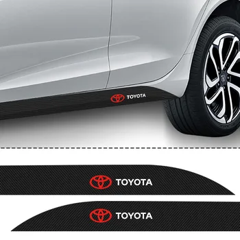 2gab Auto Emblēmu Sānos Vidukļa Oglekļa Šķiedras Auto Uzlīme Logo Decal par Toyotas Corolla Yaris Rav 4 Avensis Auris Camry C-ap 86 Prius