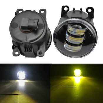 2gab Auto H11 LED Lampas, Priekšējie Miglas lukturi + Angel Eye Dienas Gaismas lukturi dienas gaitas lukturi 12V Priekš Peugeot 206+ 2009-2012
