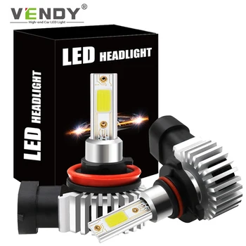2gab Auto LED priekšējie Lukturi Spuldzes, Lampas, Miglas lukturi H11 9006 HB4 9005 HB3 H4, H7, H8, H9 H1 par peugeot 206 307 sw 407 renault megane 2 3
