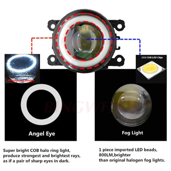 2GAB Auto Piederumi LED Spuldzes Miglas lukturi Angel Eye, Mitsubishi Mirage Space Star Hečbeks A0_A 2012 2013 2016