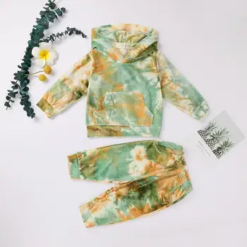 2gab Baby Girl Apģērbu Komplekts Rudens garām Piedurknēm Drukāšanas Kapuci Mētelis Topi+Bikses Apģērbu Komplekti, no Kokvilnas Jaundzimušā bērna Meitene Drēbes 0-2Y