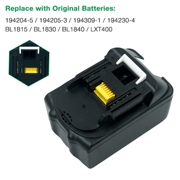 2GAB BL1860 4Ah 18V Li ion baterijas Nomaiņa Makita elektroinstrumenti BL1840 BL1815 BL1830 LXT400 Litija Baterijas
