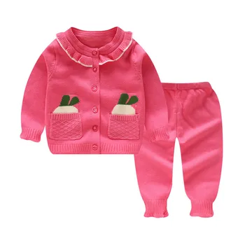 2gab Bērnu Jaka Kids Džemperi Uzstādīt Tiny Kokvilnas Adīt Sweters Komplekti, Džemperi Zēniem ar Džemperi +Bikses Uzvalks Jaundzimušo Bērnu Apģērbu Komplekts