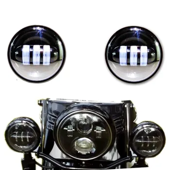 2GAB Chrome / Black 4.5 Collu Creee LED Tuvās Gaismas, Vietas, Tālās gaismas Lukturis LED Miglas lukturis, lai Harley Davidso Motocikliem 4.5