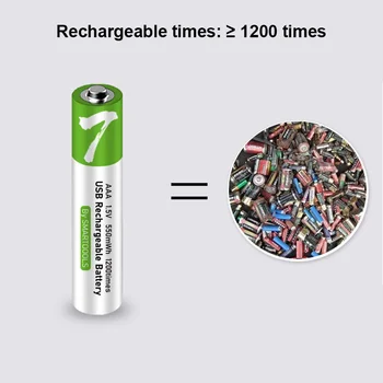 2gab/daudz 1.5 V AAA rechatgeable akumulatora 550mWh USB uzlādējams li-ion baterijas AAA Tālvadības bezvadu pele + Kabelis