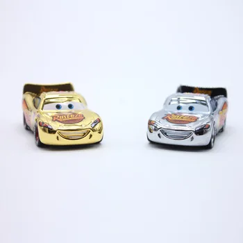 2gab/Daudz Disney Pixar Automašīnām No. 95 Zibens Mcqueen Zelts, Sudrabs Chrome Lējumiem Metāla Rotaļu Auto Bērniem 1:55 Zaudēt Pavisam Jaunu