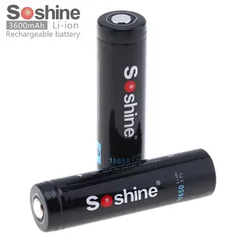 2gab/daudz Soshine 3,7 V 3600mAh 18650 Li-jonu Akumulators ar Aizsargāto PCB LED Kabatas Lukturi