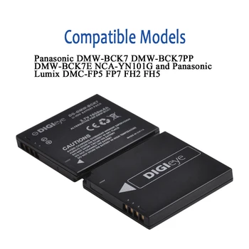 2gab DMW-BCK7 Akumulatora + Lādētājs Komplektā Panasonic DMC-SZ02 DMC-SZ1 DMC-SZ5 DMC-SZ7 DMC-TS20 DMC-TS25
