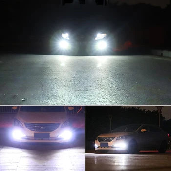 2gab H1, H3, auto LED Spuldzes Miglas lukturis Super Spilgti 12MD 3030 6000K Auto 12V Braukšanas Dienas Gaitas Lampas, Auto Balta zila oranža, rozā