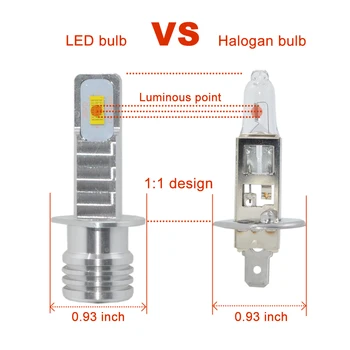 2gab h1 LED auto Lukturu CANBUS lielu Jaudu 72W balta 6000k 3000lm h1 led spuldzes led auto lampas braukšanas apgaismojums