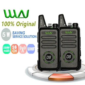 2GAB Jaunas Walkie Talkie Mini WLN KD - C1 Plus Walkie Talkie 5W UHF 400-470 MHz16 CH Portatīvie Radio Tranceiver Radioamateur Baufang