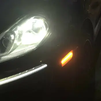 2gab Led Sānu Gabarītlukturi Gaisma Porsche Macan-2018 Kūpinātas Objektīvs Dzintara Buferi un Spārnu Pagrieziena Signāla Lampa