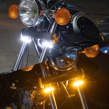 2gab Motociklu LED Pagrieziena Signāla Indikators Sloksnes DRL 18 Led 3014 SMD 12V Led Gaismas, Motociklu Dinamisku Pagrieziena Signāla Lampa