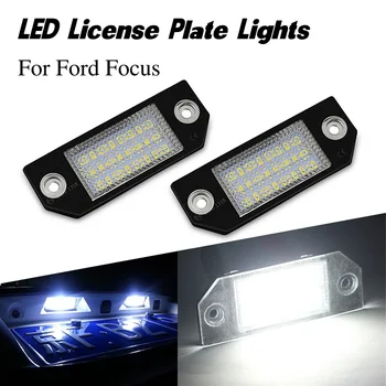 2gab Par Ford Focus auto LED Licences Numuru Plāksnes Gaismas Indikators auto apgaismošanas luces par Focus C-MAX MK2 Bez Kļūdām apgaismojums