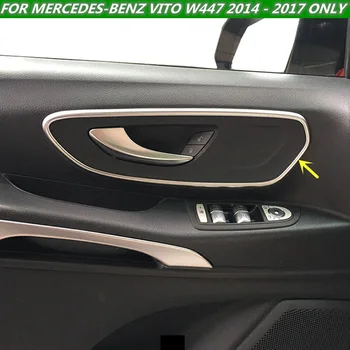 2GAB Piederumi Mercedes-Benz Vito W447 2016 2017 2018 Automašīnas Durvis Pull Doorknob Rīkoties Bļodā Molding Vāciņu Komplekts Apdare