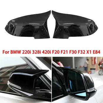 2gab/Set Gloss Black Atpakaļskata Spoguļa Vāks Vāciņš BMW F20 F21 F22 F30 F32 F36 X1 F87 M3