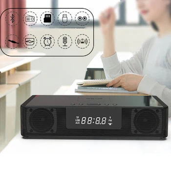 2In1 Bezvadu, Ātrā Uzlāde Bluetooth Skaļruni Pulkstenis /FM Radio LED Pulksteņa Displejs Enerģijas Lādētāju, USB Ports Pulkstenis