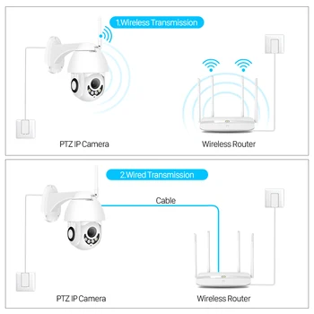 2MP Wifi PTZ Kameras Āra 1080P 4X Digital Zoom Cilvēku Atklāt Speed Dome Kameras divvirzienu Audio Mājas CCTV Novērošana, IP Kameras