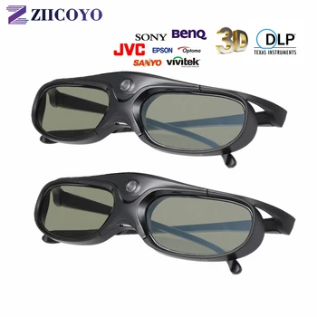 2pc 3D Aktīvā Aizslēga Brilles DLP-Link 96Hz/144Hz USB Lādējamu Mājas Kinozāles Melnā BenQ Xgimi JmGo Dell Acer 3D Projektoru