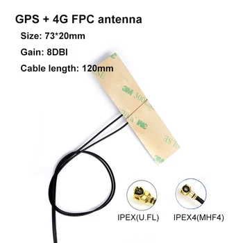 2pc GPS+4G antena GPS LTE standarta jo kabelis Elastīga iekšējā IPEX U. FL IPEX4 MHF4 augstas iegūt 8dbi par SIM7600 SIM7100 SIM7000 SIM7500