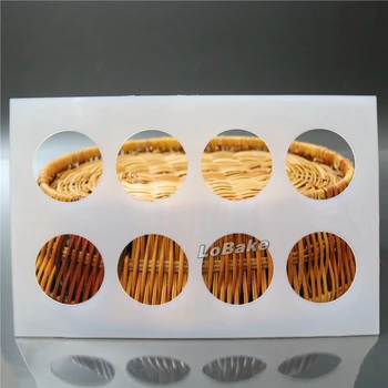 (2pcs/lot) Jaunākais 8 caurumi apaļa apļa formas formas plānas šokolādes chip svaigs pelējuma silikona cepšanas mat DIY maizes rīki
