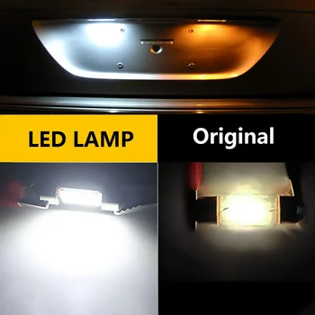 2x C5W CANBUS LED Spuldzes Vīt 36mm 39mm 41mm Kļūdu Bezmaksas Auto Lampas Audi BMW Mercedes Porsche VW Numuru Licence Plate Light