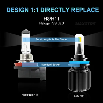 2x Divu Krāsu LED Chip H1 H4 Hi/Low HB2 H7, H8, H11 9005 HB3 9006 HB4 Auto Led Lukturu Spuldzes Gaismas Miglas 6000k Balta/Zelta 3000k