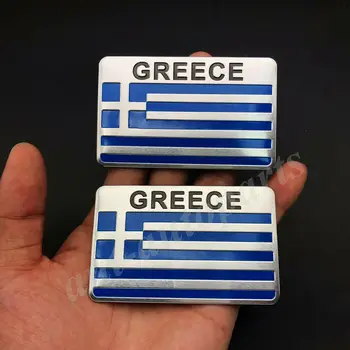 2x Grieķija grieķijas Karogu Automašīnas Bagāžnieka Emblēmas Nozīmīti Motociklu Uzlīmes Uzlīmes Aptecētājs