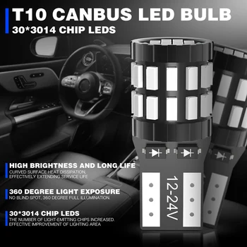 2x LED W5W T10 194 168 W5W 4014 3030 SMD Led Autostāvvieta Spuldzes Auto Ķīlis Likvidēšana Lukturi CANBUS Licences Spuldzes Ford F-150