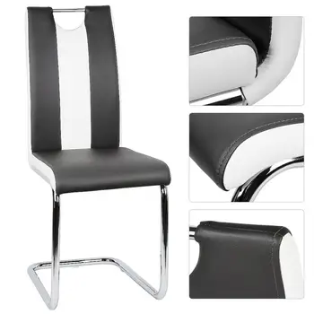 2X Mūsdienu Stils Priekšgala Ēdamistabas Krēsls Augstas kvalitātes Sintētiskās Ādas Krēsli Vienu Caurumu Atzveltni Elegants Mājas Mēbeles, Krēslu HWC