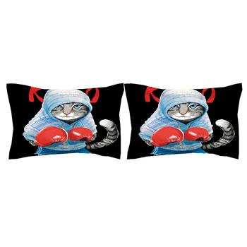 3/4gab Luksusa gultas komplekti 3D melns zils sarkans kaķis Bērniem sega ietver spilvendrāna dvīņu karaliene, Karalis, gultas veļa karikatūra gultasveļa