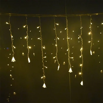 3,5 m 96Led Ziemassvētku String Gaismas Āra Pasaku Vainags Aizkaru Lampas Rotājumi Mājas Puse, Dārza Kāzu Svētku Apgaismojums