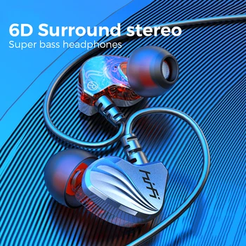 3.5 mm Austiņas ar Vadu Sporta Skriešanas Austiņas 6D Surround Bass Austiņas Fitnesa MP3 Austiņas Virzuļa Xiaomi Ņemiet vērā, 7 Tālrunis