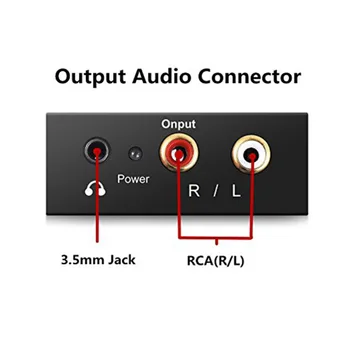 3.5 MM Jack 2*RCA Digitālā uz Analogo Audio Converter Pastiprinātājs Dekoderi Optiskās Šķiedras Koaksiālā Signāla uz Analogo Stereo Audio Adapteri