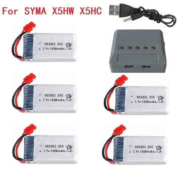 3.7 v 1800mAh Akumulators, lai KY601S SYMA X5 X5S X5C X5SC X5SH X5SW 903052 3.7 v litija polimēru akumulators un lādētājs