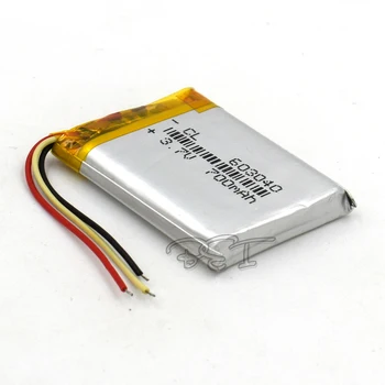 3.7 V 603040 800mAh Uzlādējams 3Wire Li-polimēra Litija Lipo Li-ion Šūnu Akumulatoru Tablete Ciparu, kas PSP MP5 GPS Bluetooth