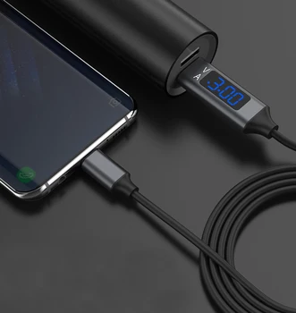 3.A LED Displejs, Micro USB 8 PIN Tipa C Ātrās Uzlādes Datu Kabelis Priekš iPhone XS MAX XR 8 7 SAMSUNG S10 S9 Plus OnePlus 7 Pro 7 1+6T