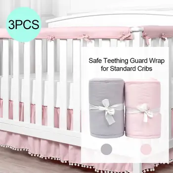 3 - Gabals Iespiesti Zīdaiņu Segtu Baby Safe Nursing Wrap Aizsardzības Buferi Bērnu Gultiņa Sadursmi Dzelzceļa Zobu Aizsargs Gultiņas Sānu Baby