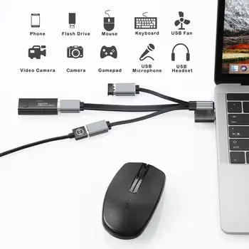 3 in 1 USB Type-C, USB Adapteris, Hub 3-Port USB C OTG HUB 2xUSB 2.0 + 1xUSB 3.0 MacBook Pro, Google Pikseļu, Galaxy S8