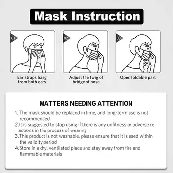3 Laye Maska putekļu aizsardzības Maskas, Vienreizējās lietošanas Sejas Maskas Elastīgas Ausu Cilpas Izmantojamais Putekļu Filtrs Drošības Masku Pret Putekļiem