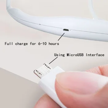 3 Speed USB Lādējamu Valkājamas Portatīvo Roku Bezmaksas Neckband Fan Mini Kakla Dubultā Faniem Par Mājas Biroja Ceļo