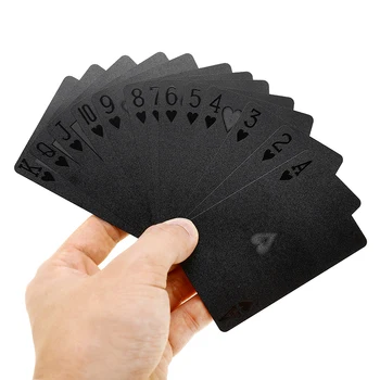 3 Stila Black Waterproof Pokera Komplekts Klāja Izturīgs Folija Spēļu Kārtis, galda Spēle Magic Box-pildīta Spēļu Kārtis