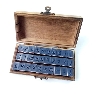 30 Gab./komplekts Vintage DIY Multi Mērķis Regulāru Skripts Numuru Mazajiem burtiem Alfabēta Burtu Apdare, Koka Zīmogu Komplekts Koka Kastē